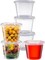 100 Count Clear Disposable Plastic Portion Cups with Lids - Small Plastic Condiment Containers for Sauce, Salad Dressings & Portion Control